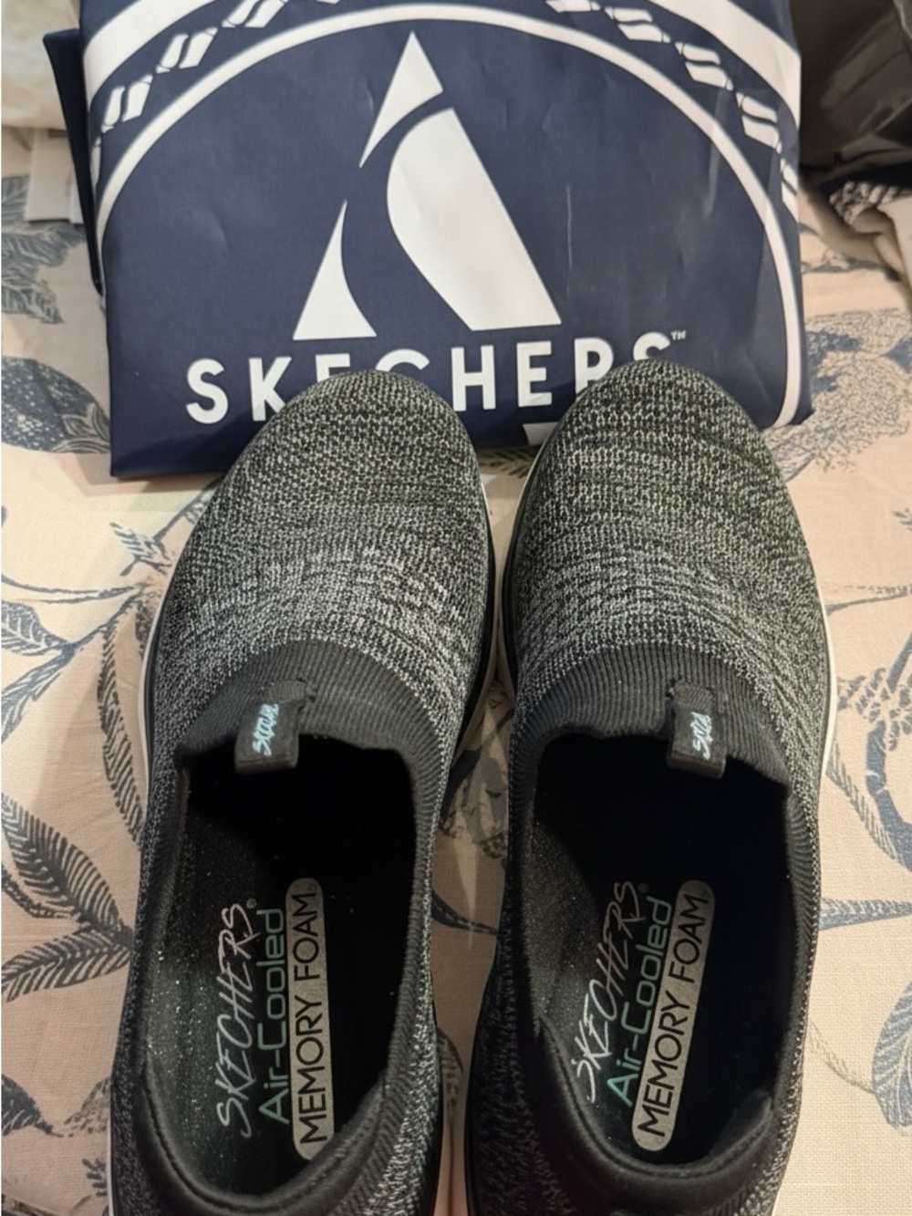 Sketchers Women’s Knit Sneakers - Black and White - Picture 2 of 8